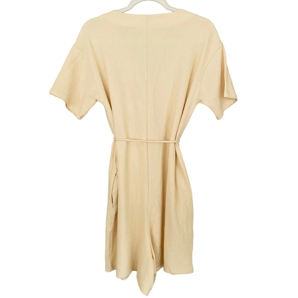 Old Navy NEW Utility Textured Short Sleeve Knit Romper Cream Size Small Tall‎ - Picture 4 of 5